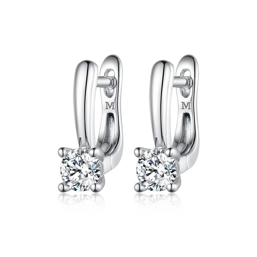 Leverback earrings with cubic zirconia