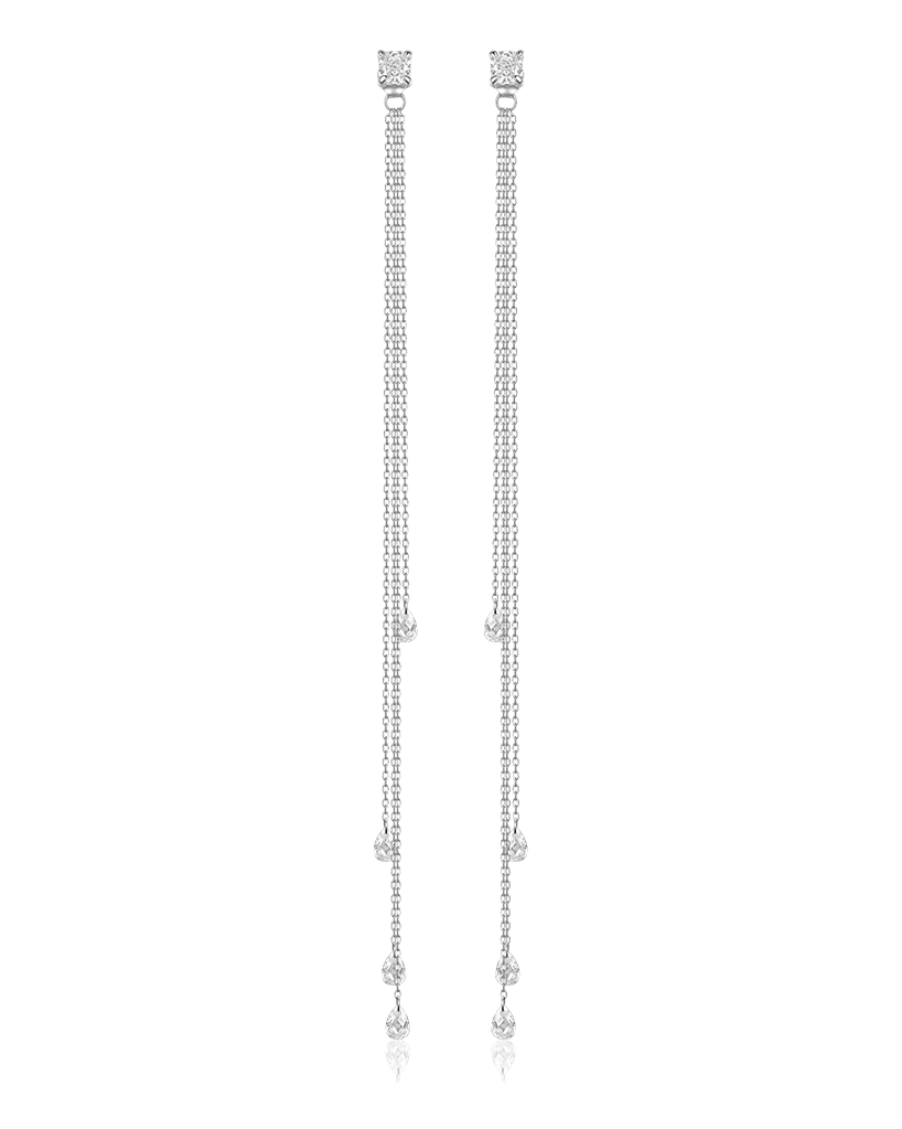 Long earrings with cushions