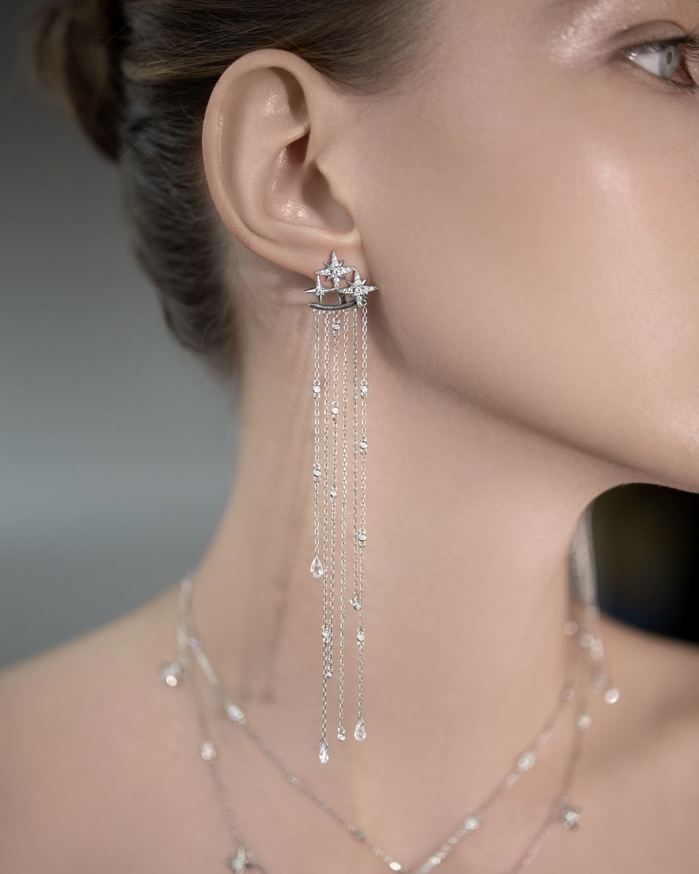 Long Jacket Earrings Polar Star