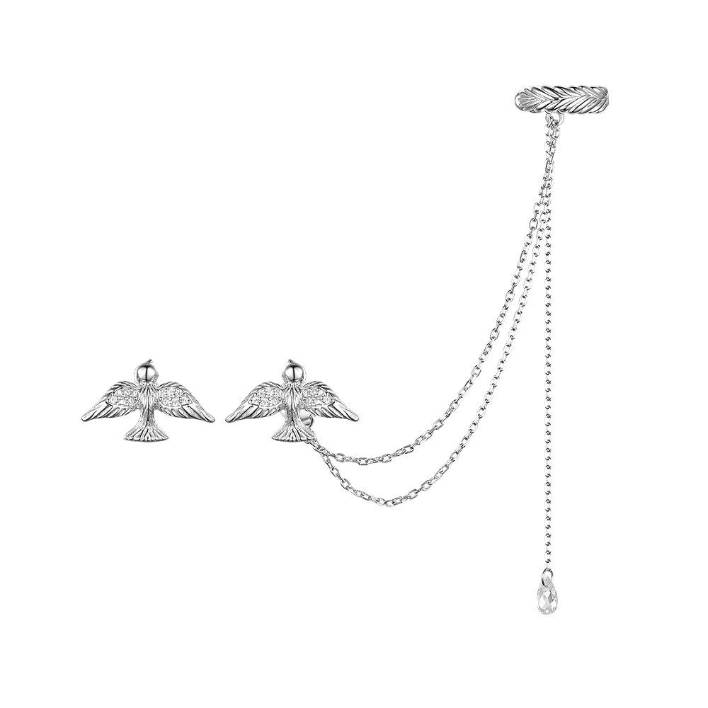 Cuff and stud earring Swallow