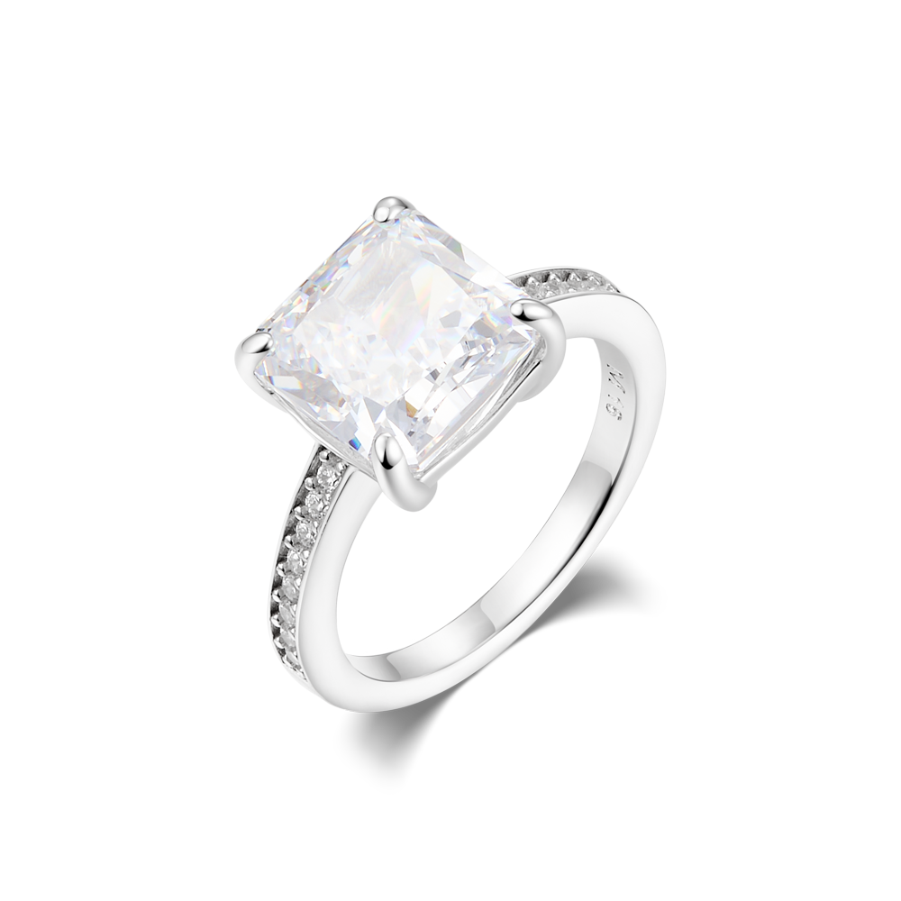 Ring with a stone in a princess cut