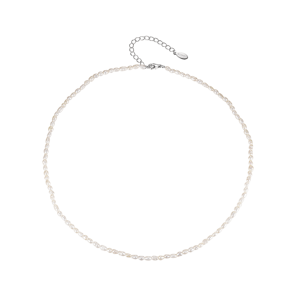 Necklace with baroque micro pearls
