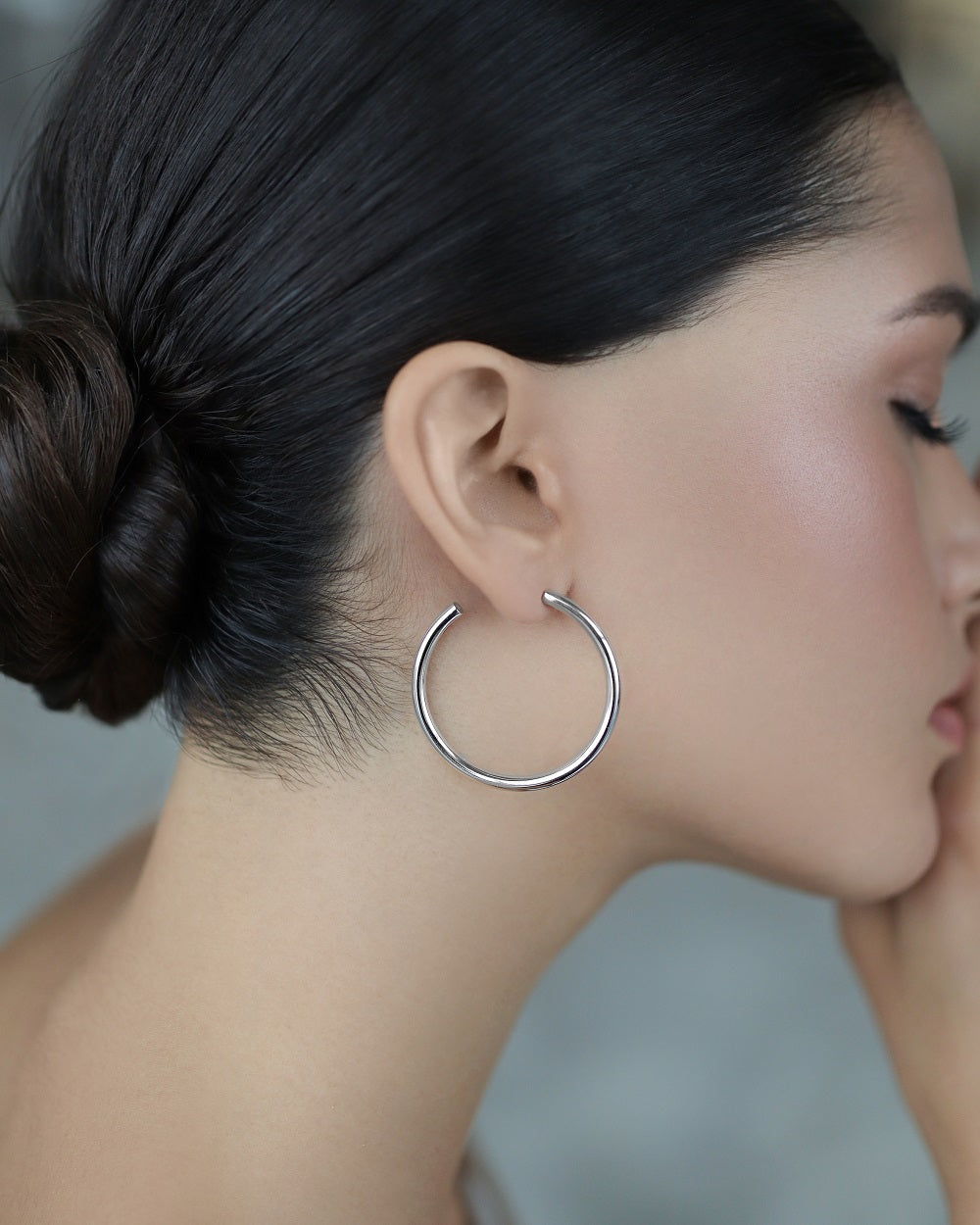 Hula hoop earrings 3 cm