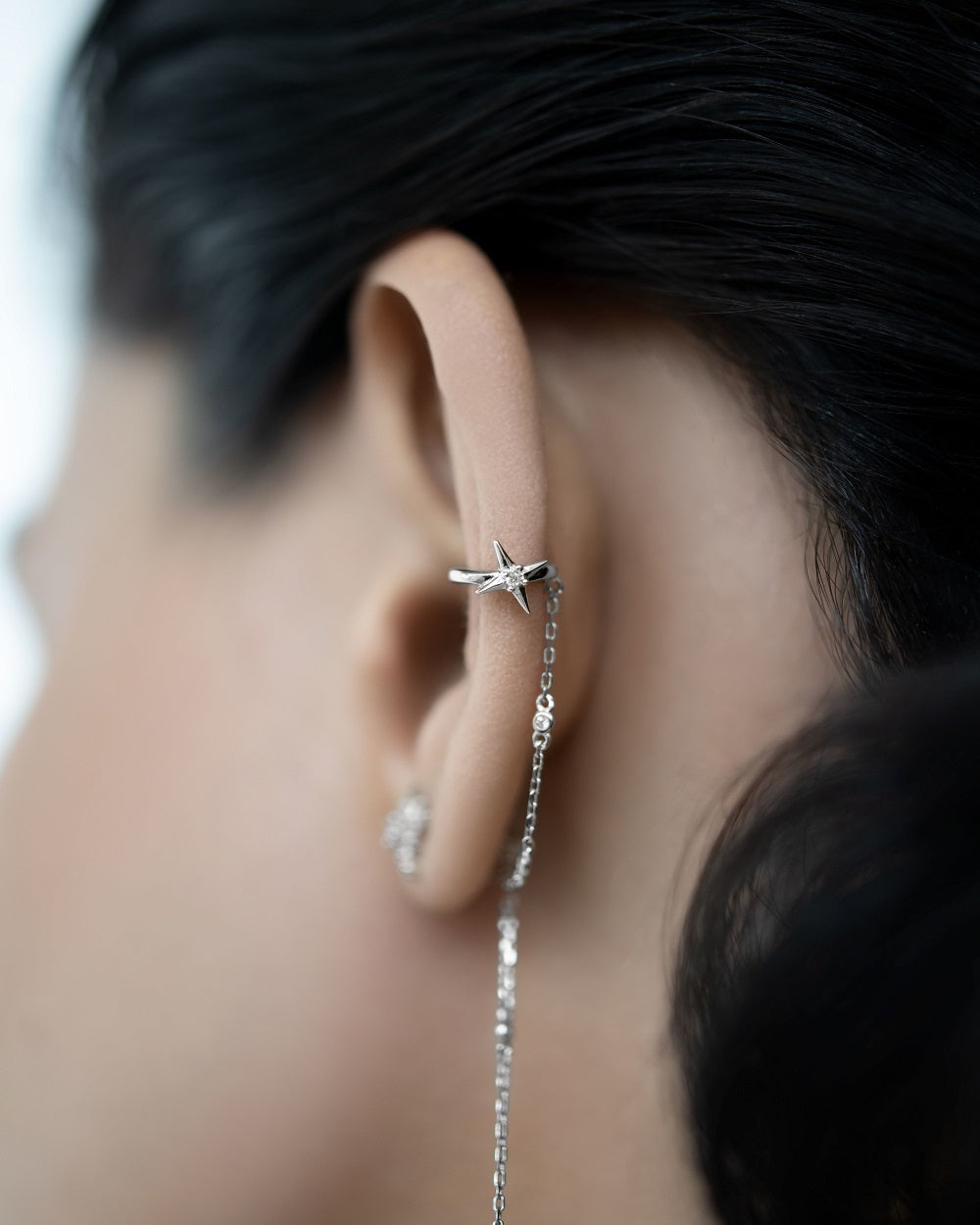 Polar Star Ear Cuff (with chain)