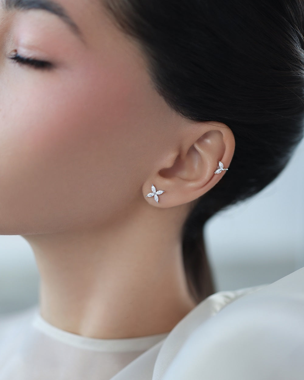 Earrings Clover with marquises