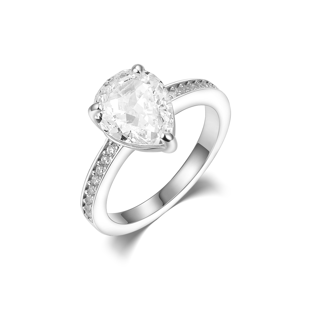 Ring with a stone in a pear cut