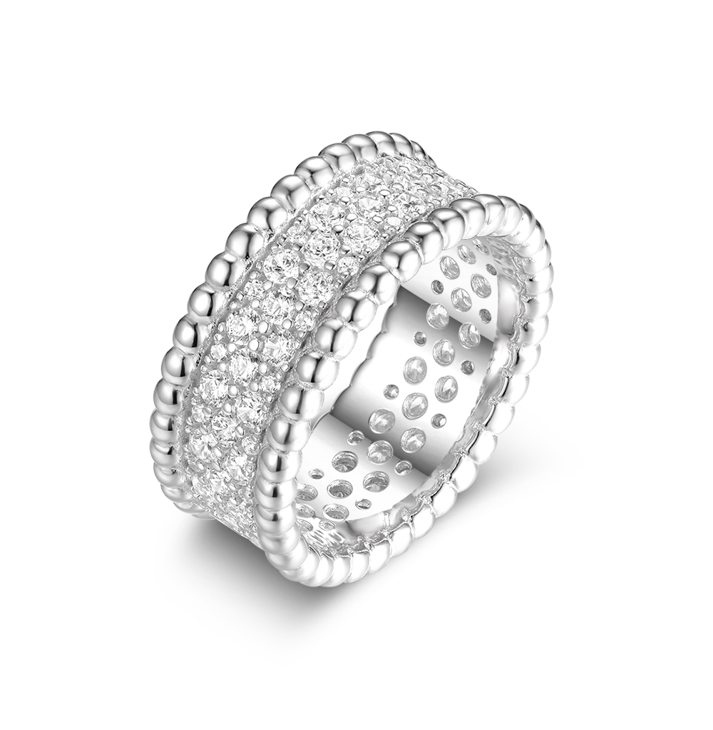 Perlina ring with stones wide