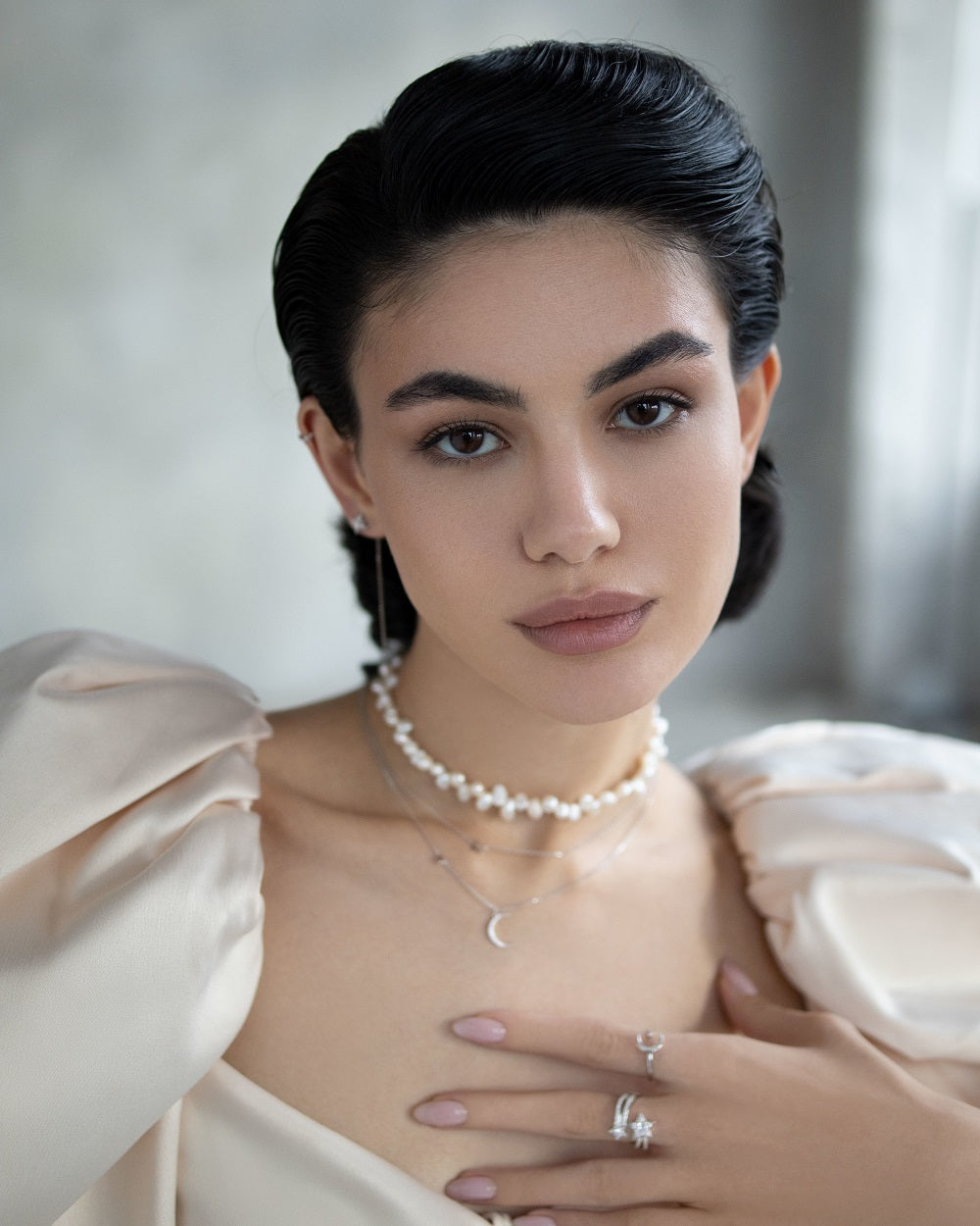 Double necklace Crescent