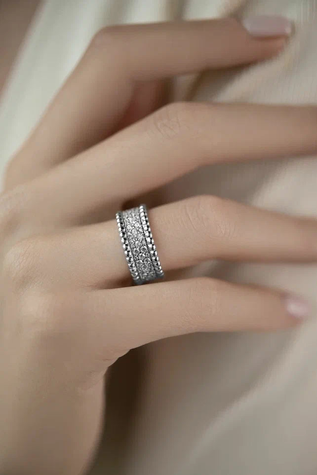 Perlina ring with stones wide