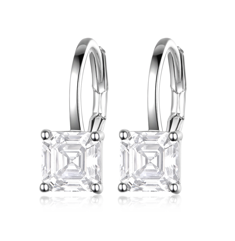 Princess Cut Entry Lock Earrings
