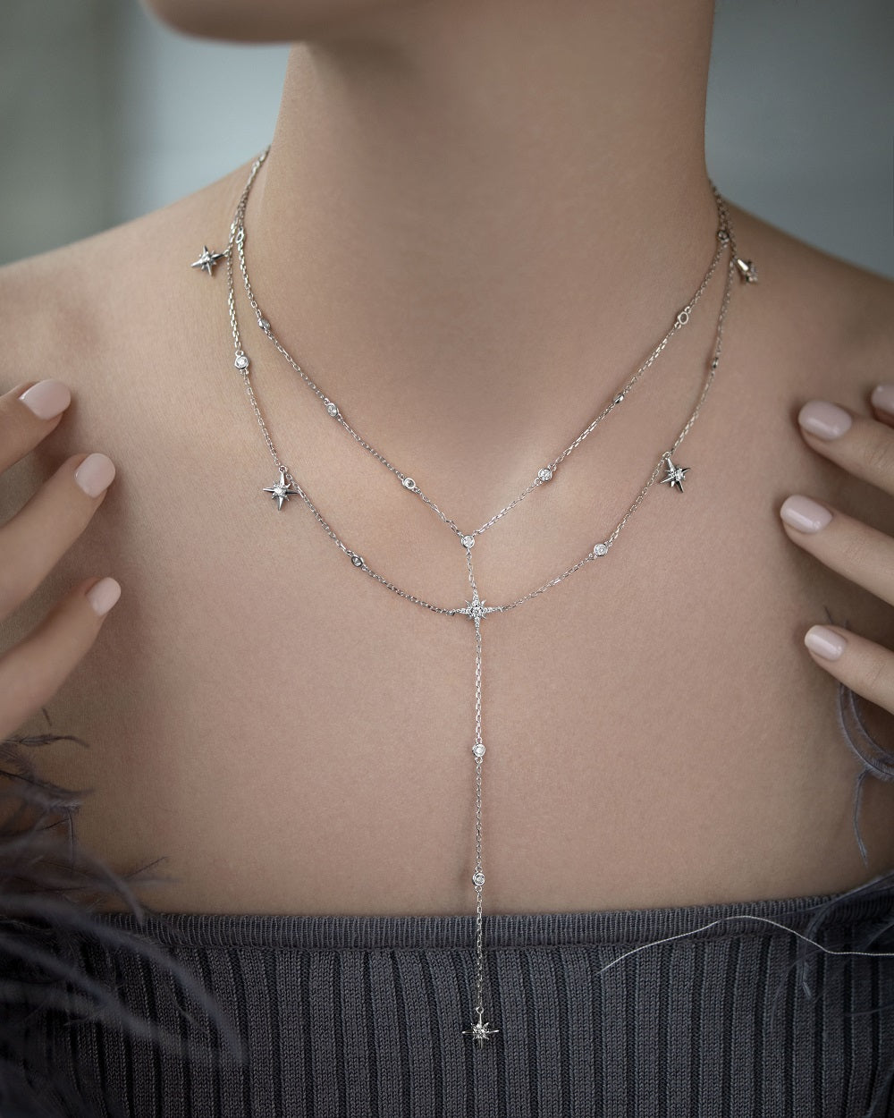 Double Tie Necklace Polar Star