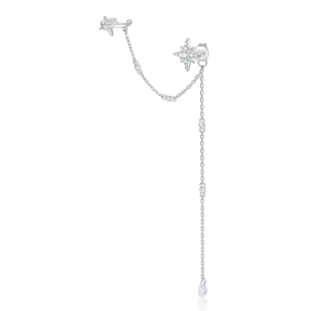 Polar Star Ear Cuff (with chain)