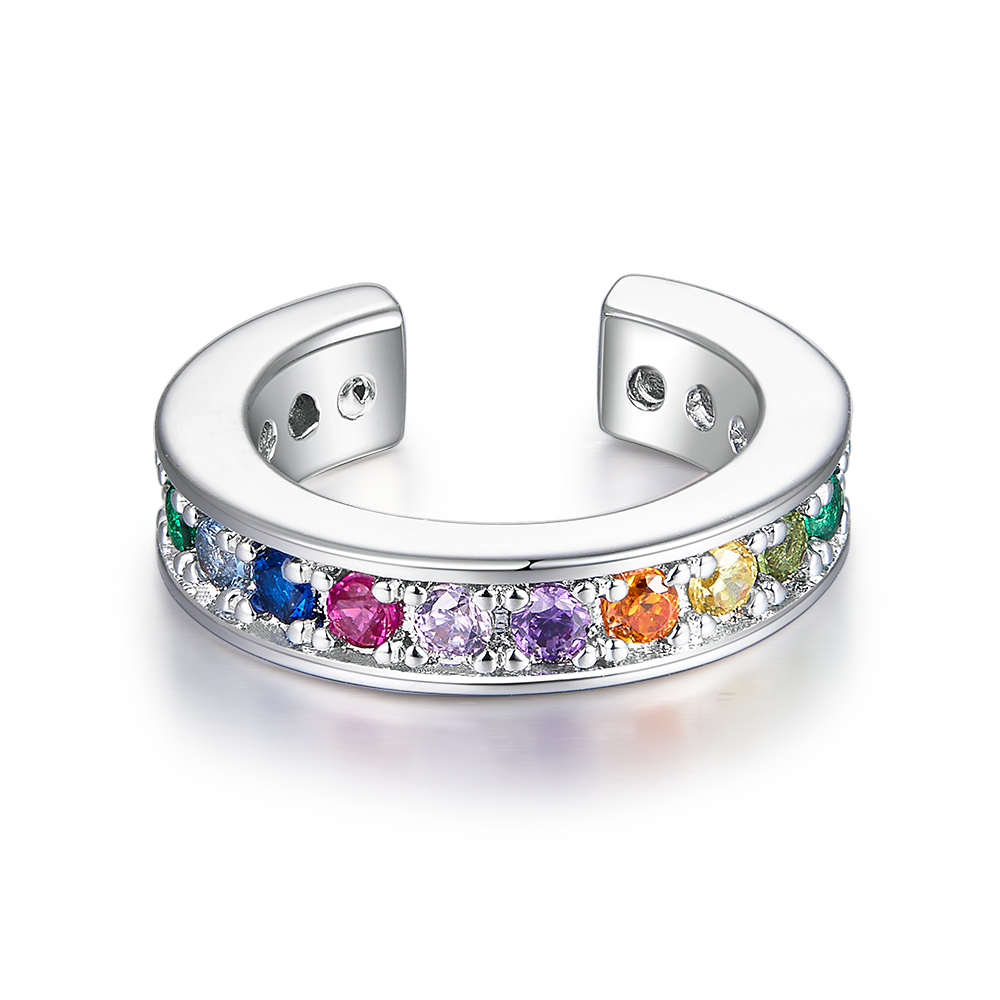 Silver rainbow cuff