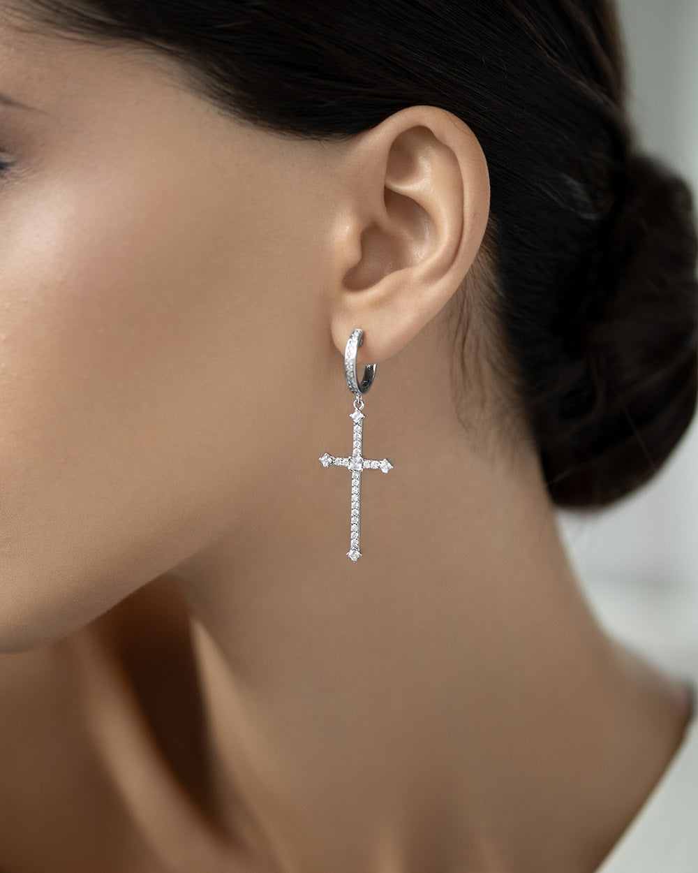 Earrings with Gothic crosses V2
