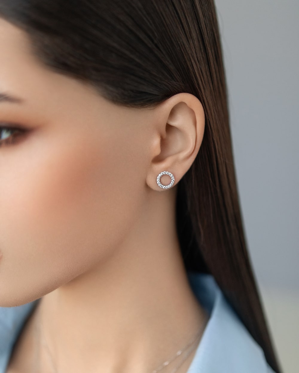 Stud earrings Circles 9 mm