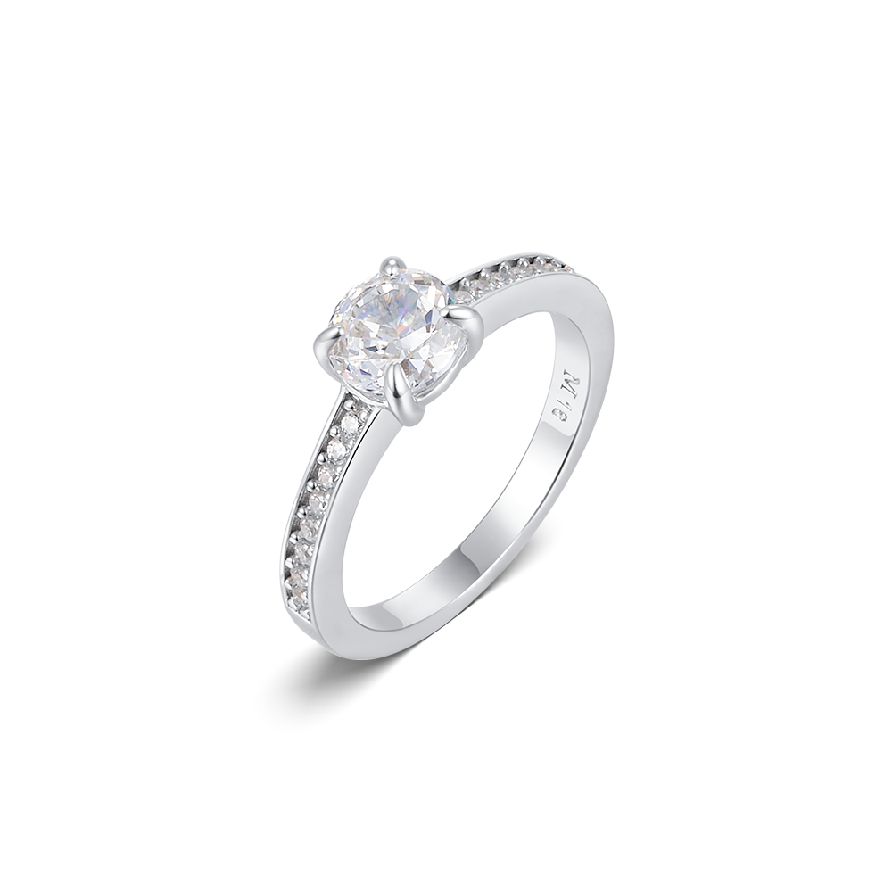 Ring with a stone in a circle cut