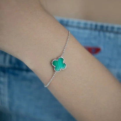 Bracelet Clover with malachite