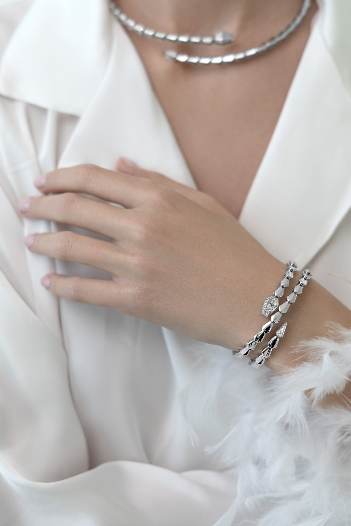Double Serpent Snake Bracelet