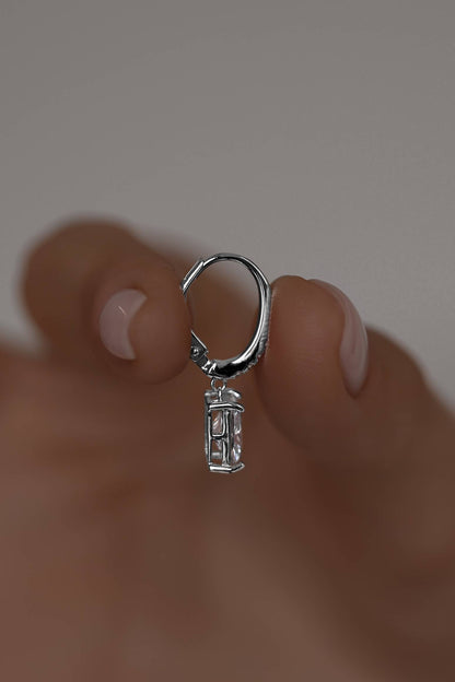 Earrings with Radiant cut High-grade cubic zirconias with a french lock