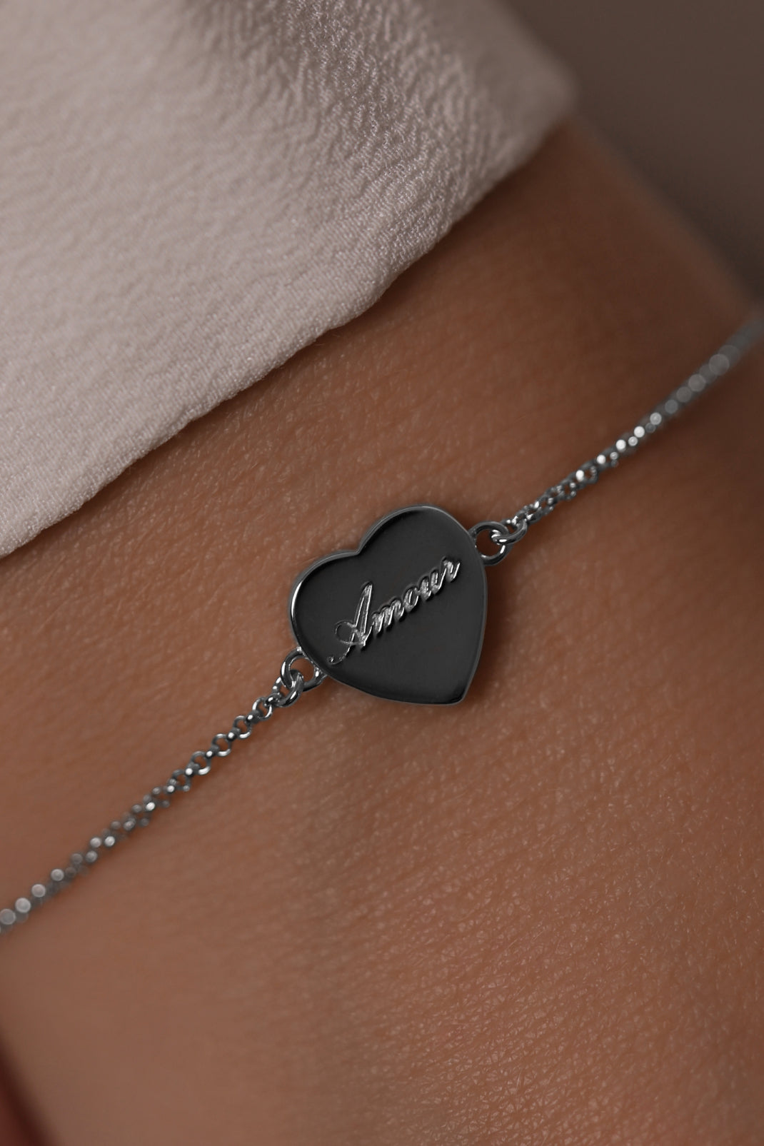 Bracelet Heart with pink mother of pearl