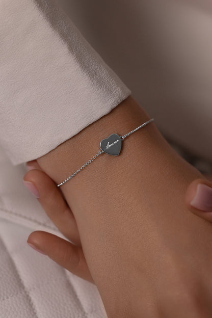 Bracelet Heart with pink mother of pearl