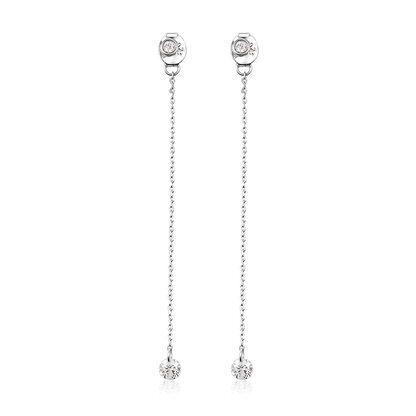 Stud earrings with pendant cubic zirconia