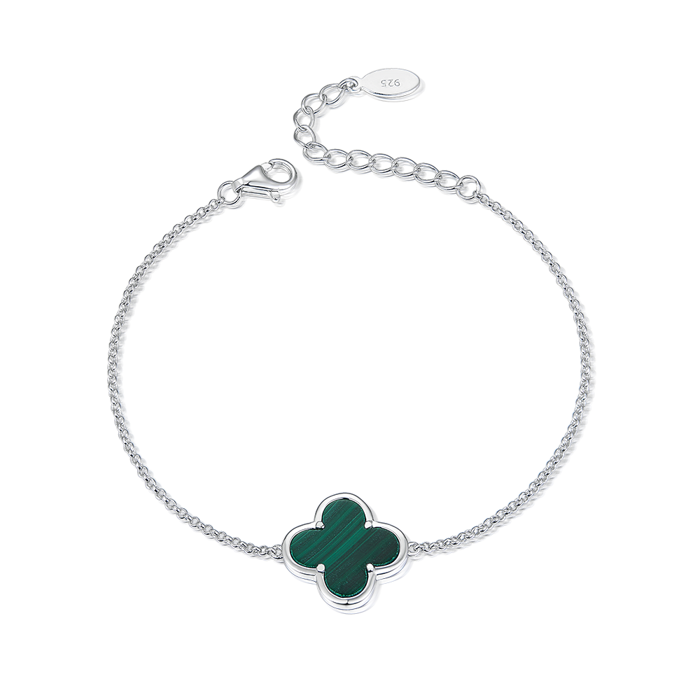 Bracelet Clover with malachite