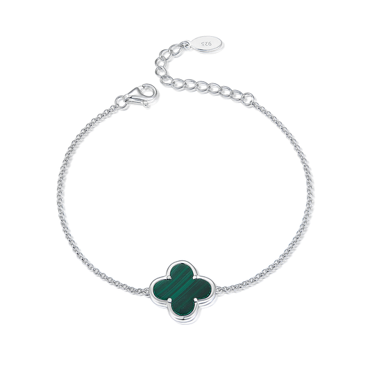 Bracelet Clover with malachite