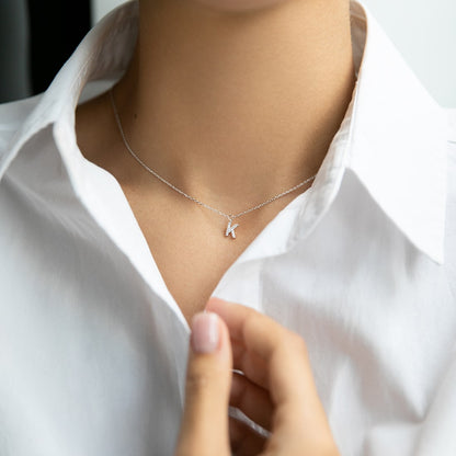 Necklace with letter K 40 cm