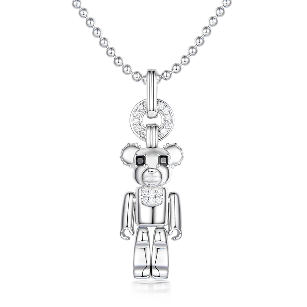Long necklace "Teddy Brick"