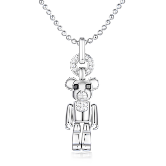 Long necklace "Teddy Brick"