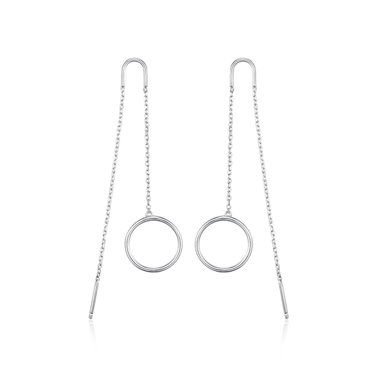 Broach-earrings Circles without stones with a holder