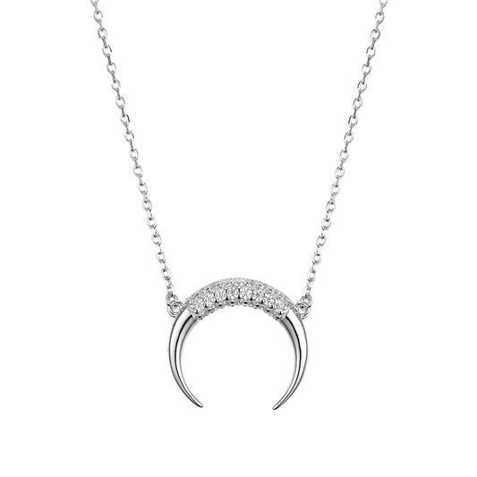 Necklace Lunula with stones 40 cm