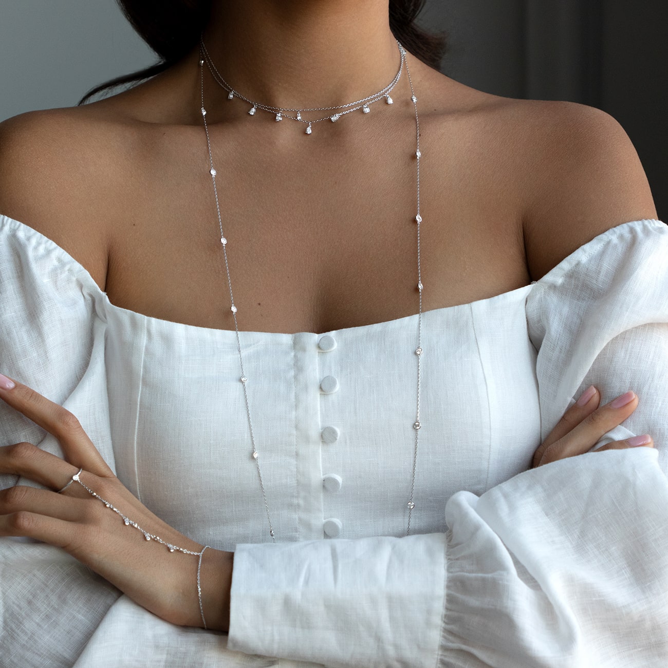 Necklace-sautoir Dots 113cm