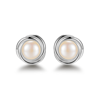 Stud earrings with river pearls