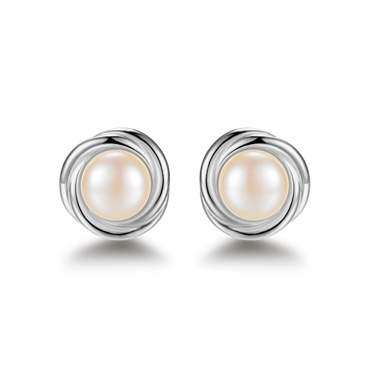 Stud earrings with river pearls