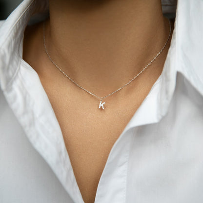 Necklace with letter K 40 cm