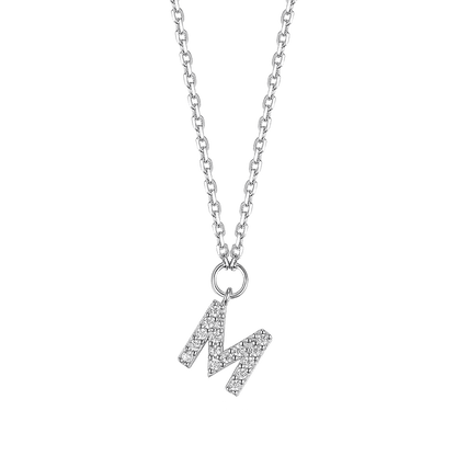 Necklace with letter M 40 cm
