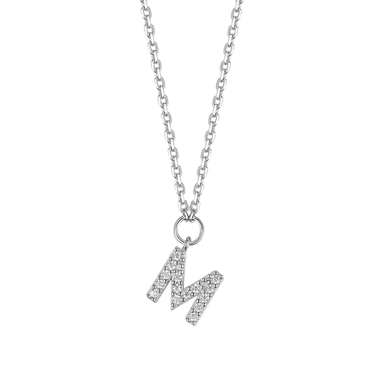 Necklace with letter M 40 cm