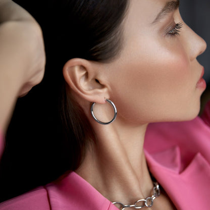 Hula hoop earrings 3 cm