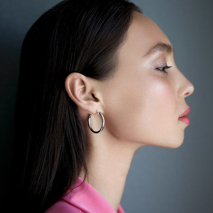 Hula hoop earrings 3 cm