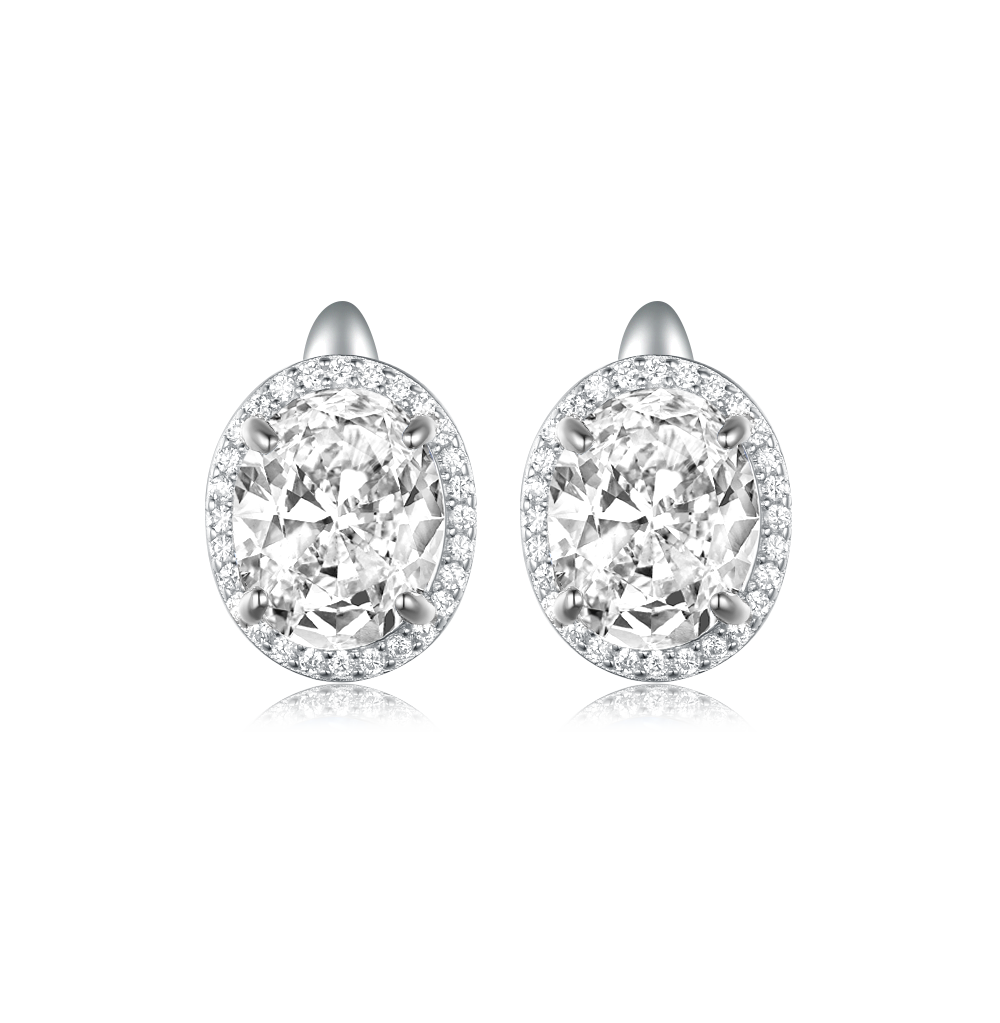 Earrings with white stones