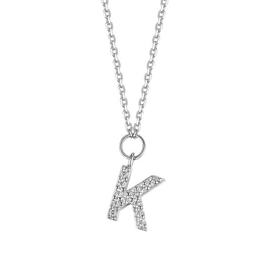 Necklace with letter K 40 cm