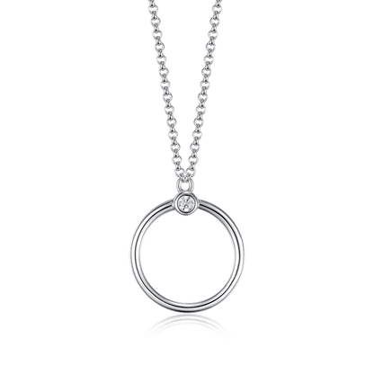Necklace Circle with cubic zirconia