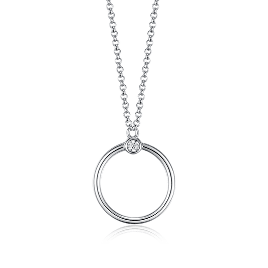 Necklace Circle with cubic zirconia