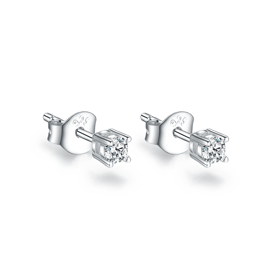 Stud earrings with cubic zirconia 3 mm