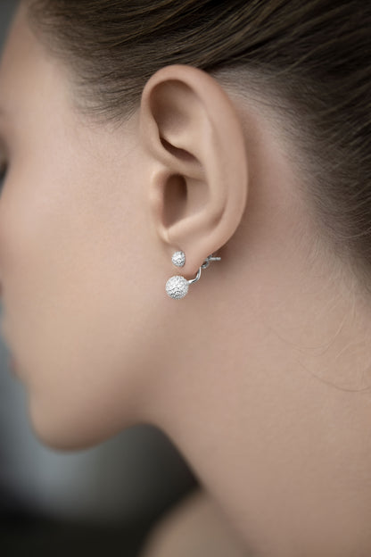 Sphere Jacket Earrings with Stones