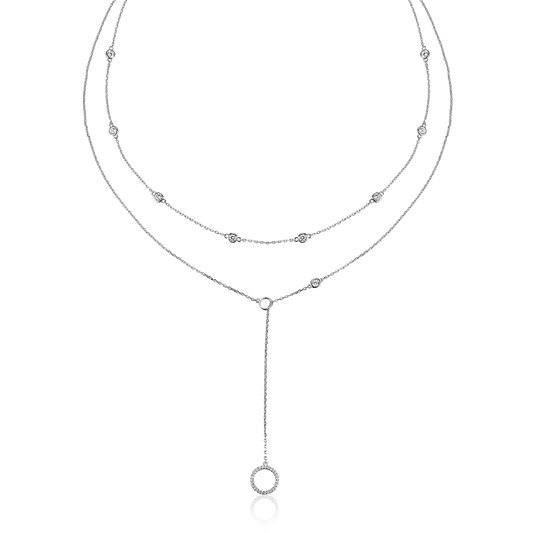 Double necklace with circle