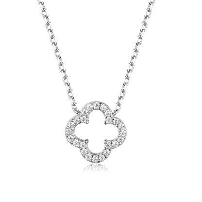 Necklace "Clover" with cubic zirconia