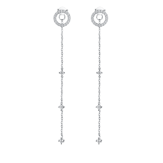Circle earrings with pendant part